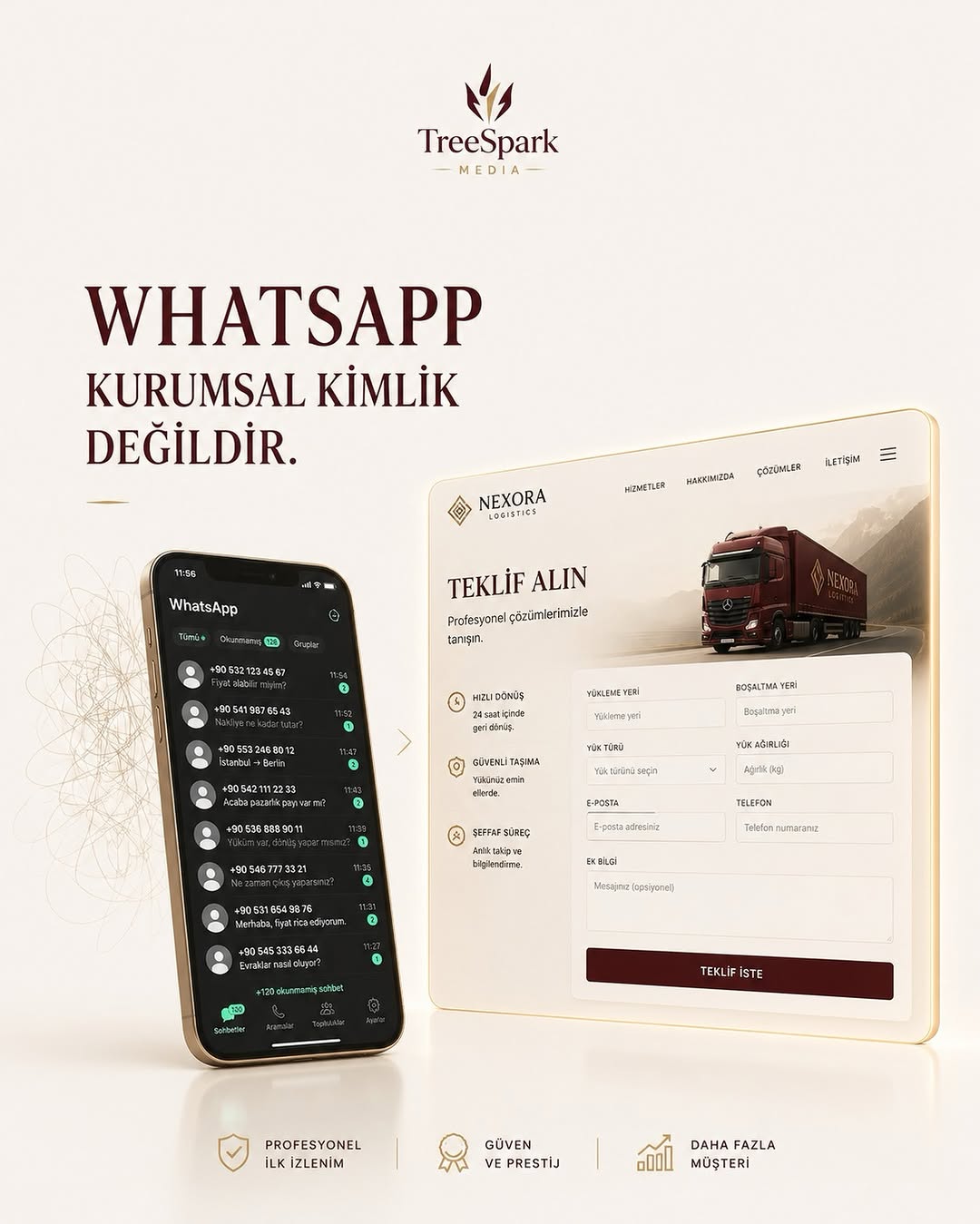 WhatsApp kurumsal kimlik değildir — kurumsal web sitesi ile mesajlaşma karşılaştırması